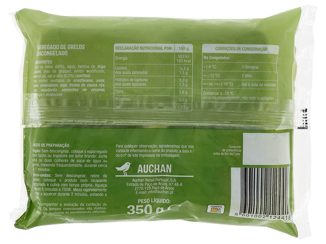 ESPARREGADO DE GRELOS AUCHAN 350G