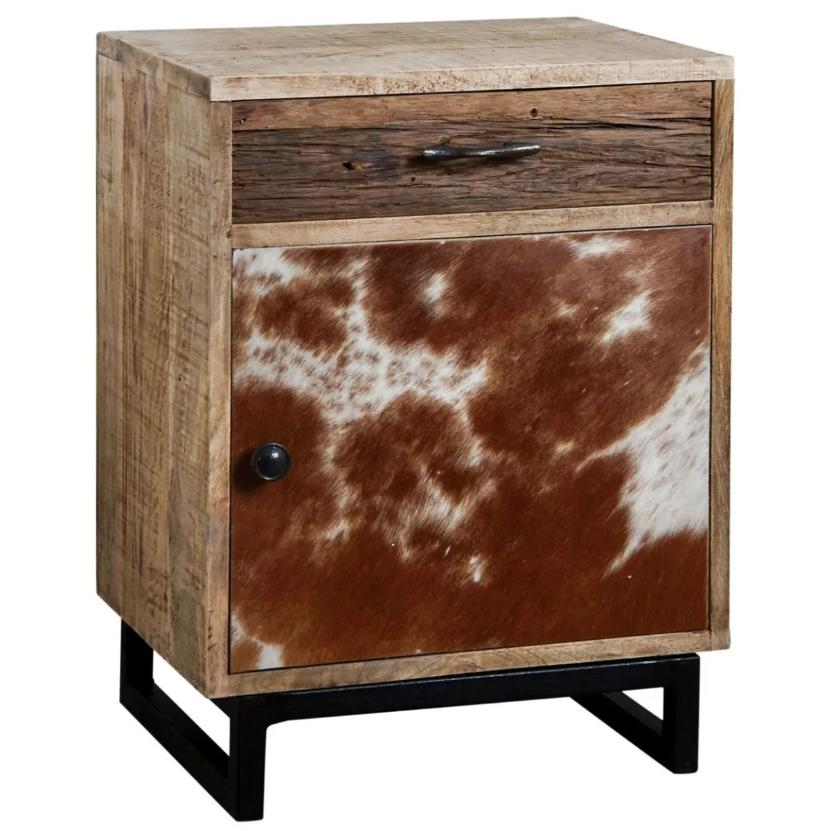 AUBRY GASPARD Table de nuit - Manguier et peau de vache