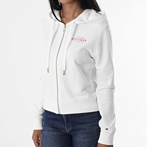 Sweat Capuche Zippé Femme New Branded 6569 Blanc