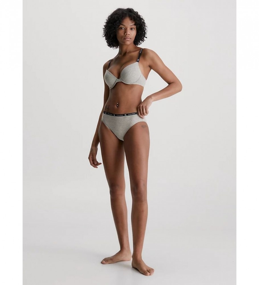 Cuecas Calvin Klein Classic CK96, pacote com 2 unidades, cinza e preta.