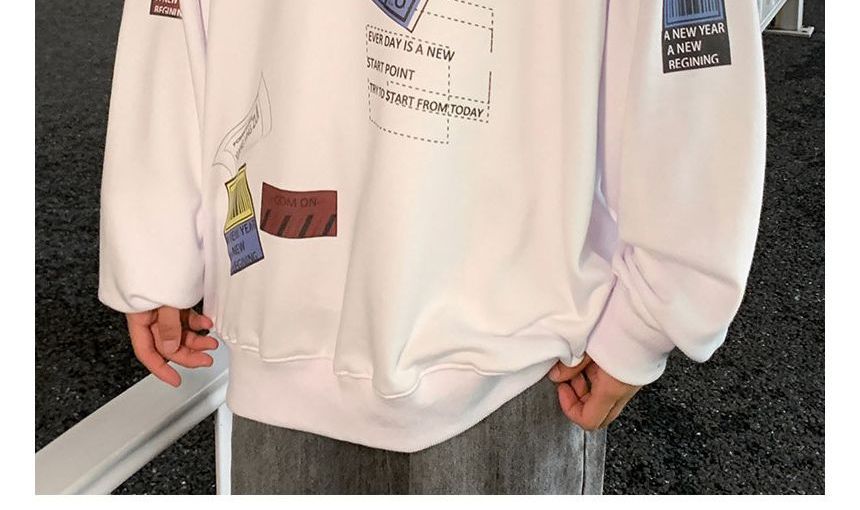 POSI - Losse sweatshirt met ronde hals en letterprint