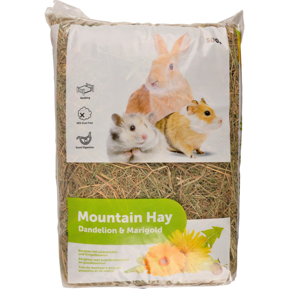 Foin aux fleurs de pissenlit et soucis 500 g pour rongeurs