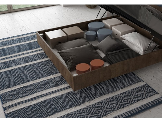 ITYHOME - Lit coffre egos appia 160x200 noyer/cappuccino