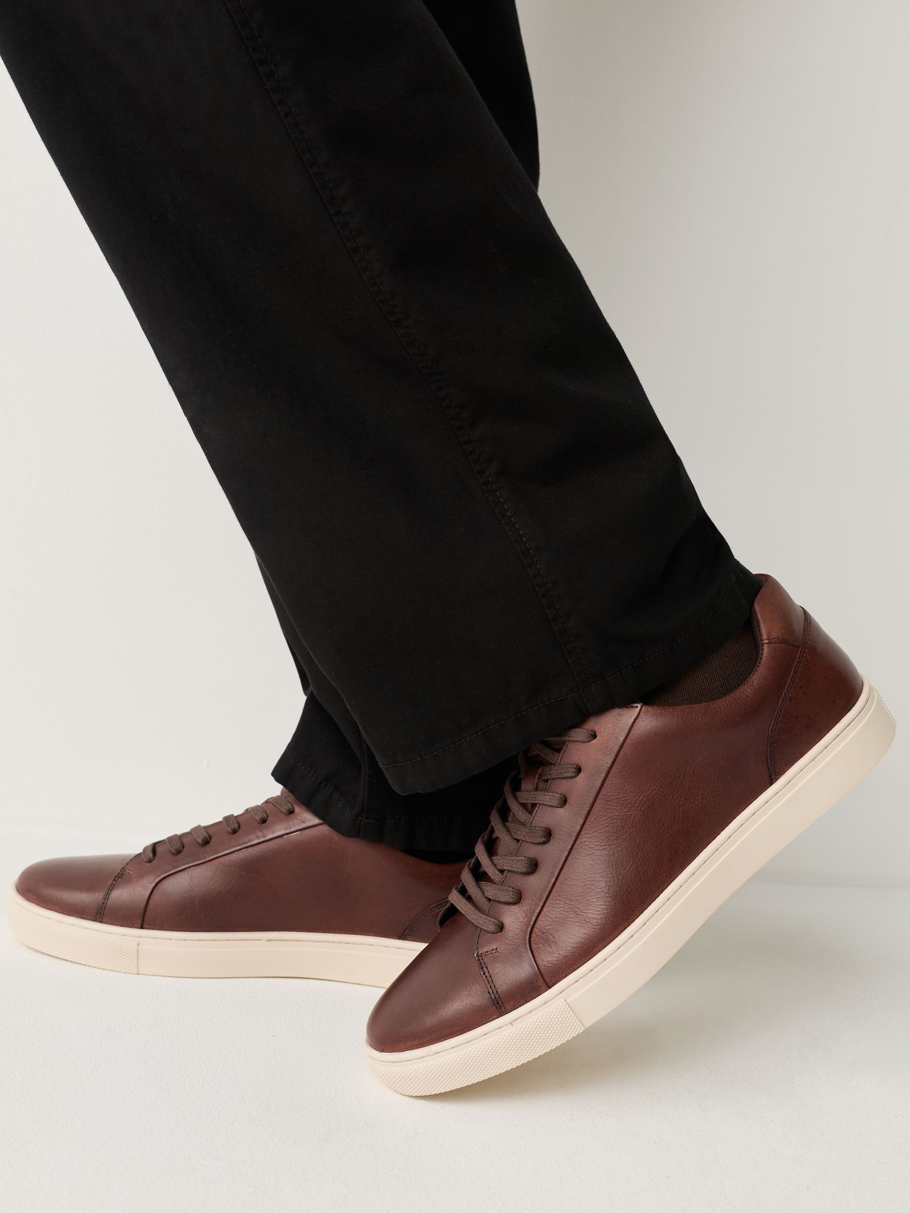Lichtbruin - Leren sneakers