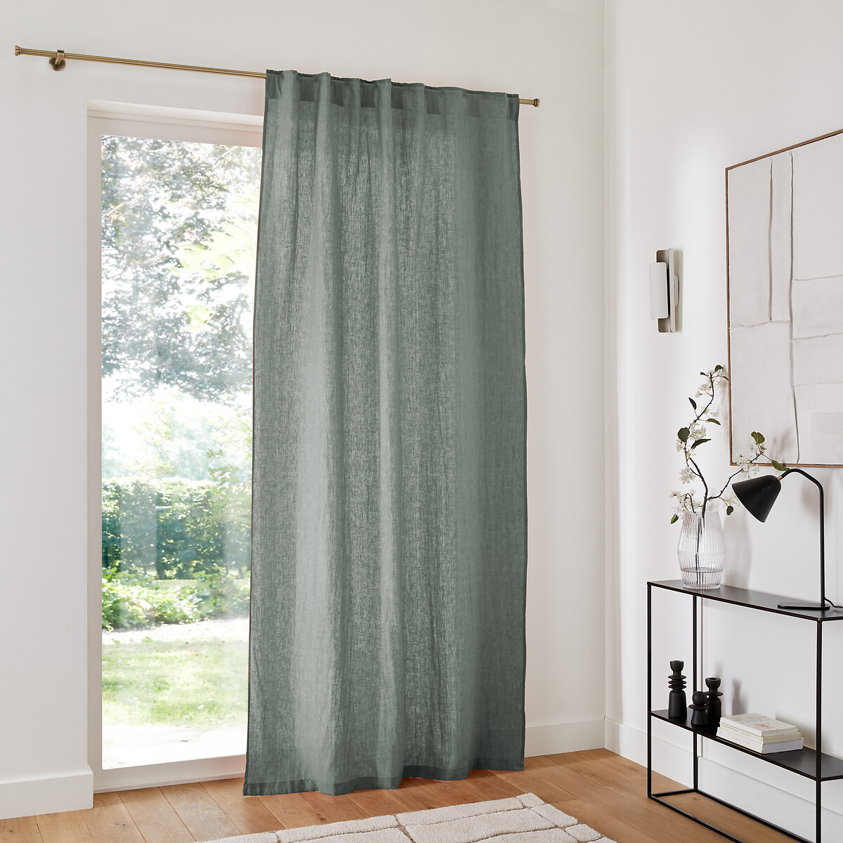 LA REDOUTE INTERIEURS<br>Cortina de linho lavado com laços ocultos Onega