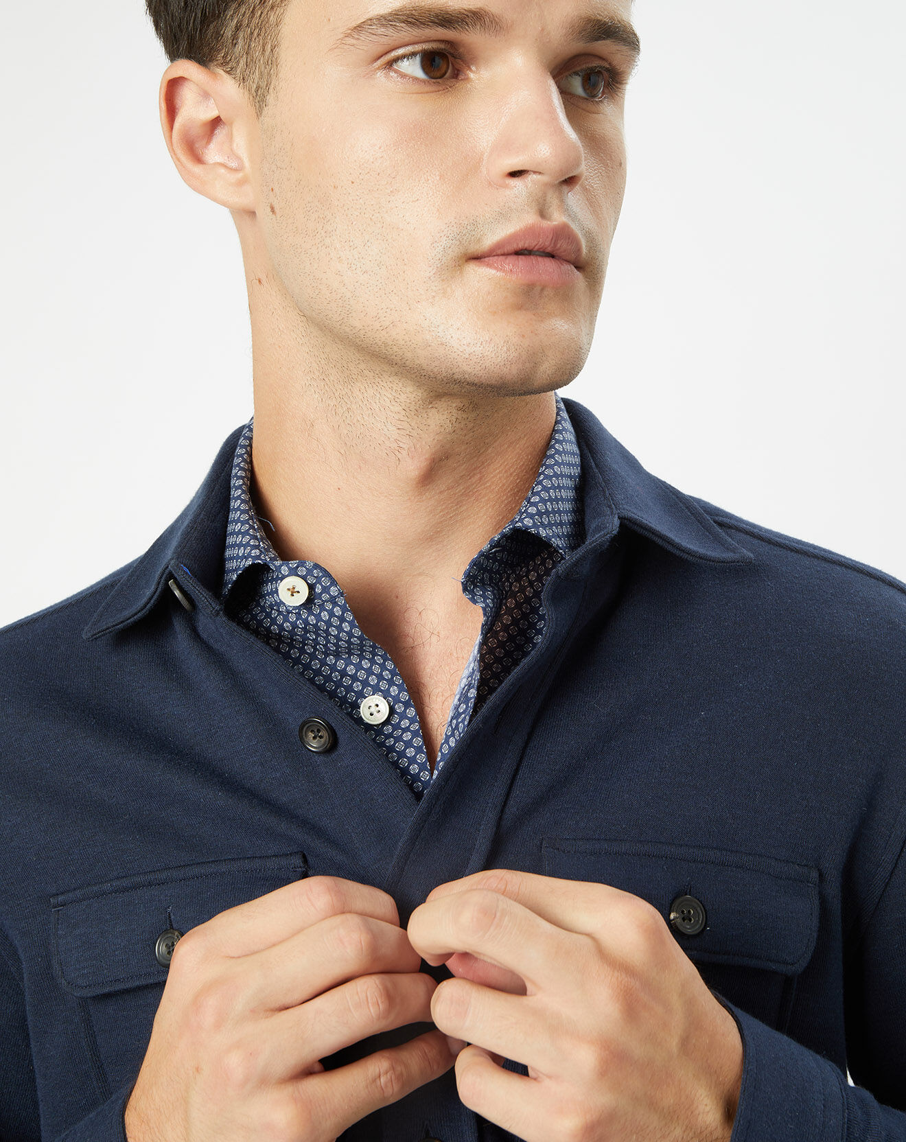 Hackett London Surchemise en Jersey bleue