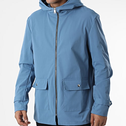 Veste Zippée Capuche Bleu