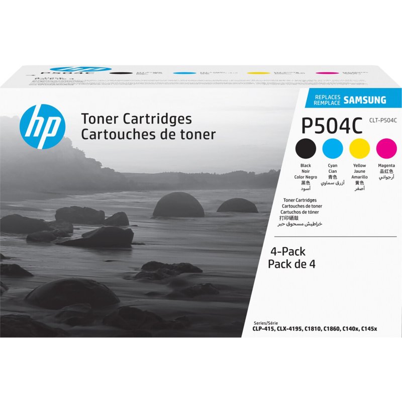 Pack 4 toners 1 noir + 3 couleurs CLT-P504C (Samsung devient HP)