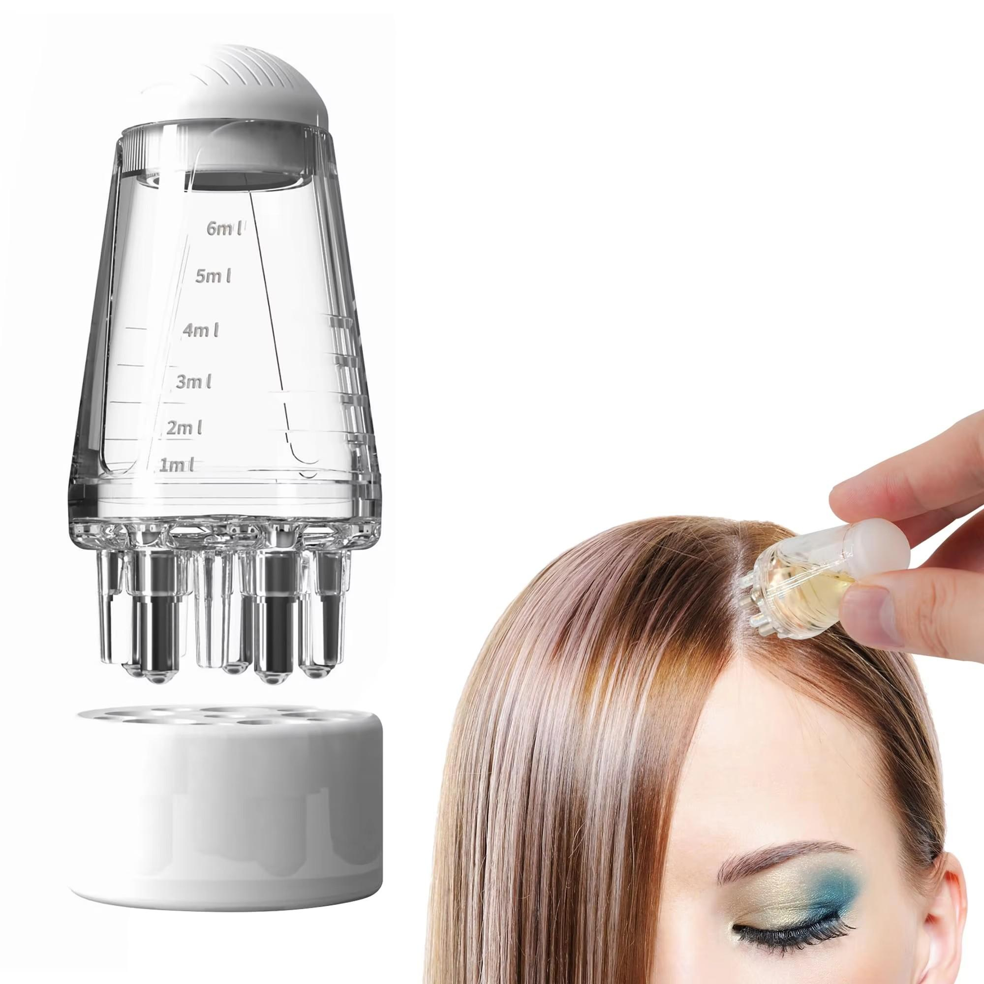 (25x55mm) Mini Haaröl Applikator Kopfhaut Massage Bürste - Transparent