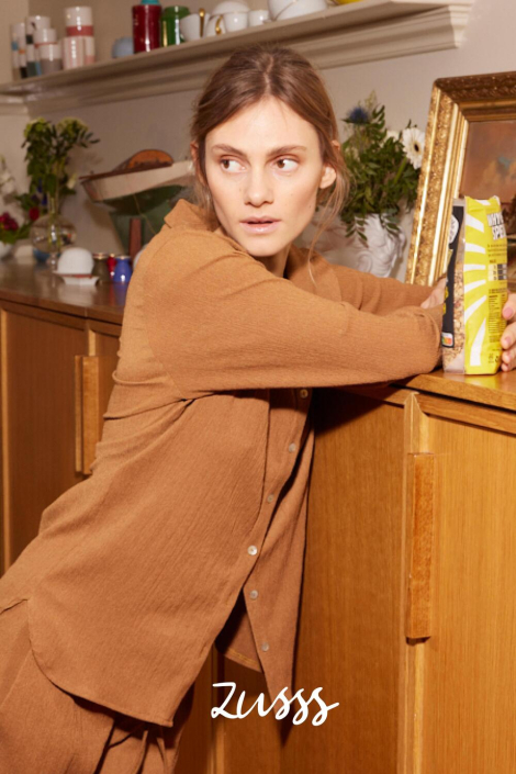 Zusss camel dames blouse