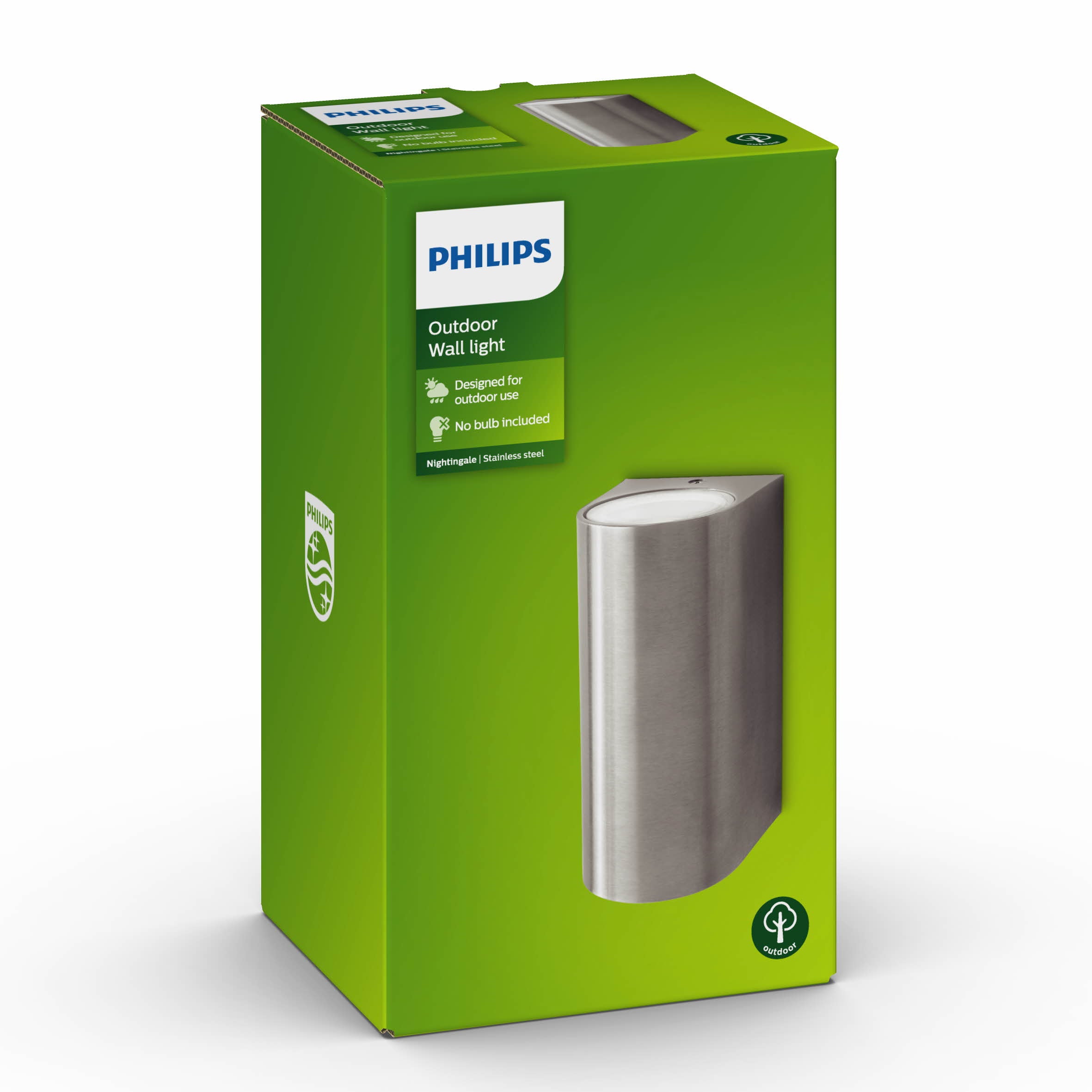 Philips Nightingale muurlamp - RVS