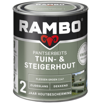 Rambo vintage pantserbeits tuin- en steigerhout dekkend flessen groen zijdeglans 750 ml