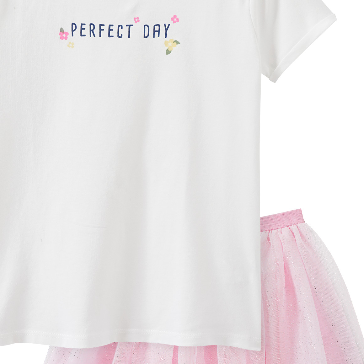 Topolino Mädchen T-Shirt und Tüllrock im Set rosa / weiss