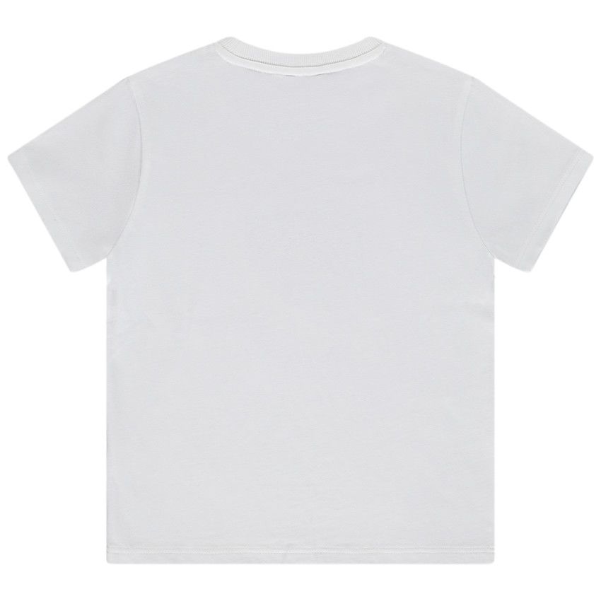 T-shirt manches courtes patch brodé rugby pour garçon - Blanc