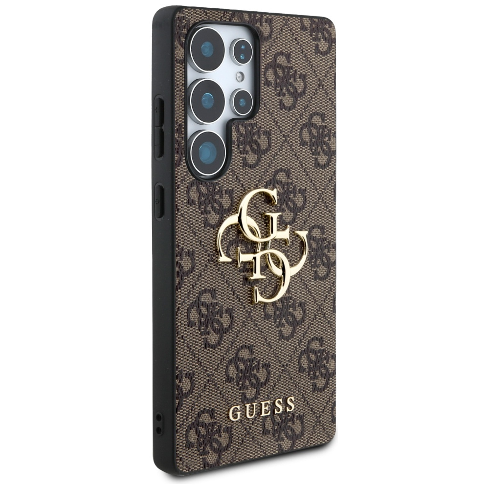 Samsung Galaxy S25 Ultra Leder Hardcase Hülle 4G Big Metal Logo (GUHCS25L4GMGBR) - Braun