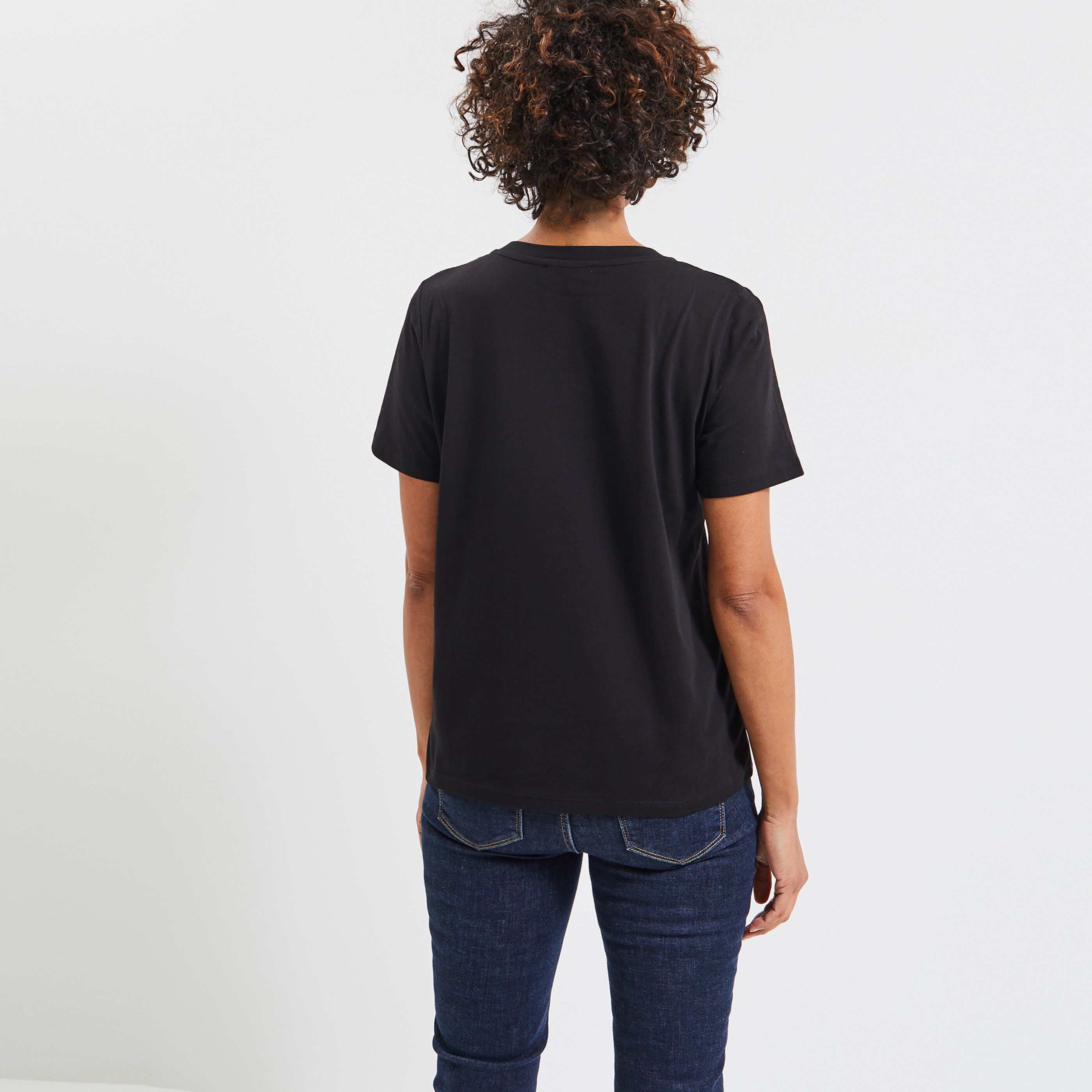 T-shirt col rond femme - NOIR