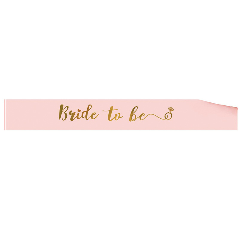 (Ø80cm) Bachelorette Party Accessoire Junggesellinnenabschied Schärpe Bride to Be - Weiss / Gold / Style 1