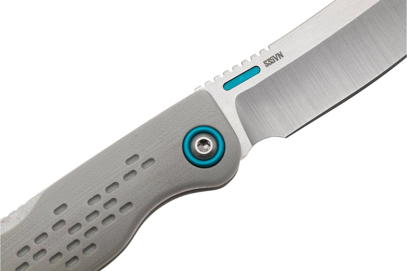 KA-BAR State & Union F01 SUF01GY, Satin S35VN, Battleship Grey G10, Teal Aluminum Hardware zakmes