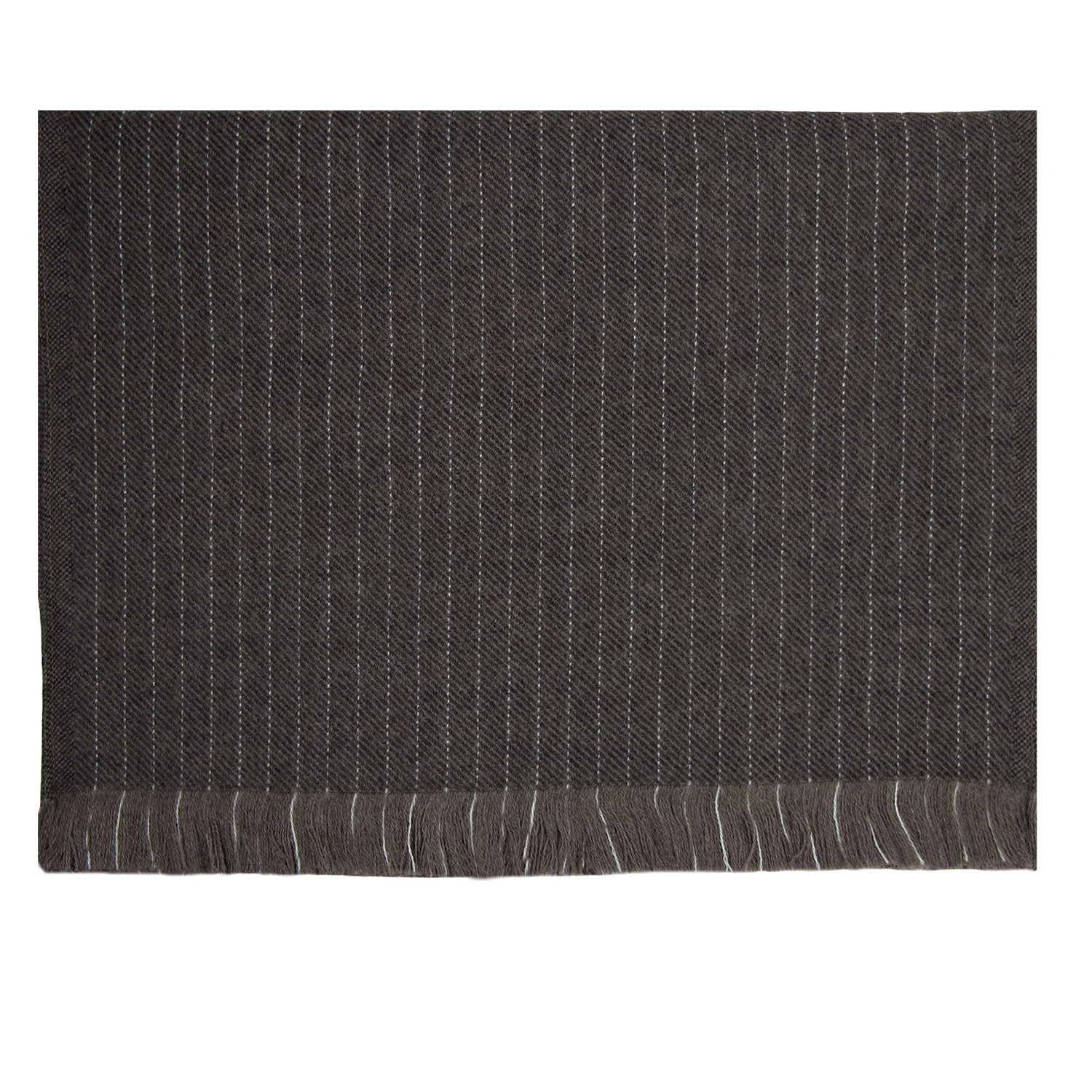 Echarpe taupe rayée en laine