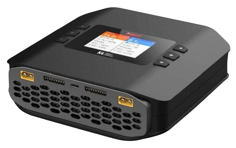 Dual-Ladegerät K4 AC/DC, 2x 600 W 1-8S<br>Leistungsstarkes Modellbau Ladegerät für 1-8S LiPo Akkus
