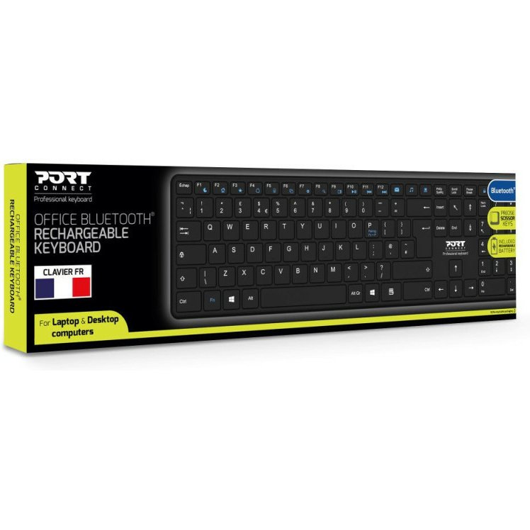 Port Designs 900903-R-UK clavier Maison Bluetooth QWERTY Anglais britannique Noir