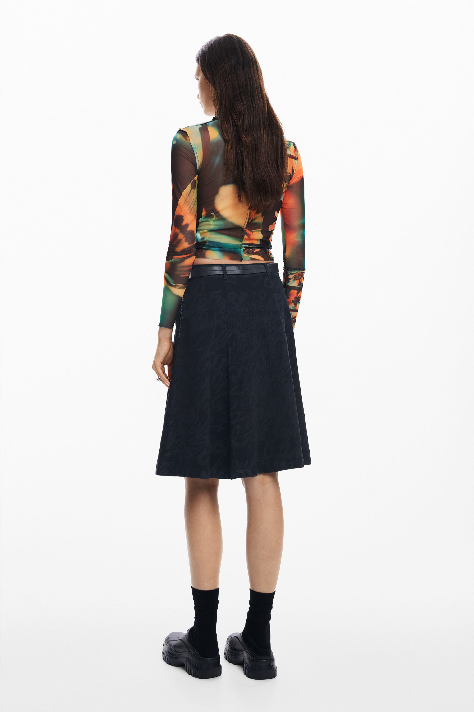 Camiseta de tule estampada