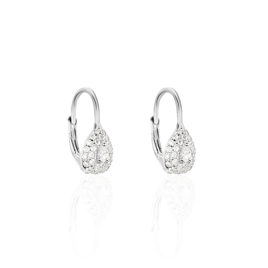 Boucles D'oreilles Pendantes Feyza Argent Blanc Oxyde De Zirconium