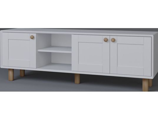 CONCEPT1 - Meuble TV Boheme 1600-70 blanc 160 x 40 x h56 cm