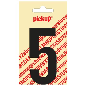 Pickup plakcijfer 5 zwart mat 90 mm