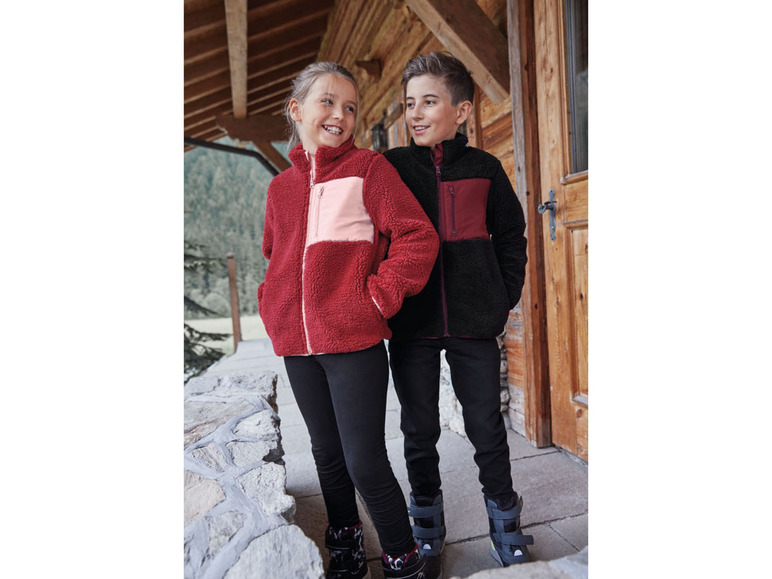 Jongens fleece jas met opstaande kraag