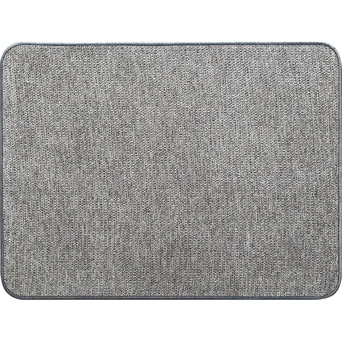 TAPIS HEXAGONE 45X60CM POLYESTER VELOURS GRIS CLAIR