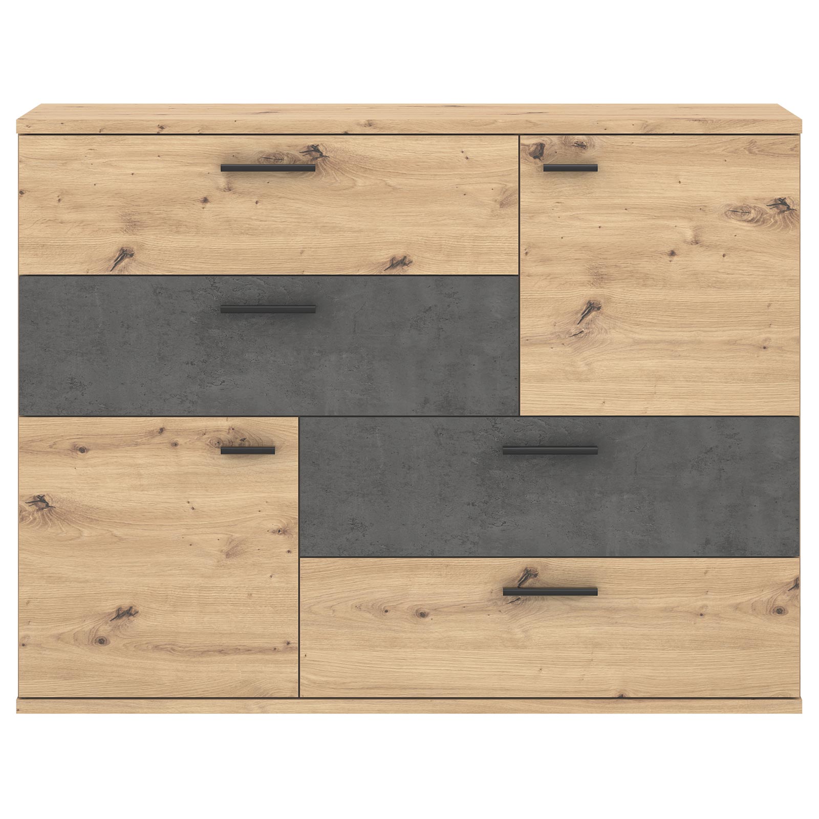 Sideboard - Artisan Eiche - Beton-Optik - 125 cm