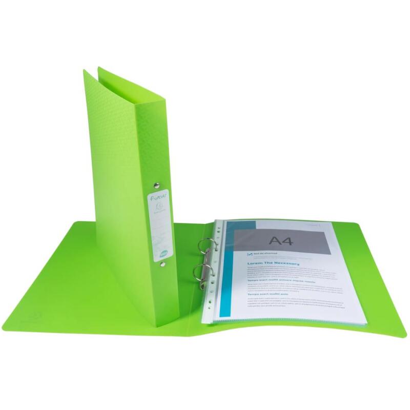 Classeur 2 anneaux plastifié Exacompta Forever A4 maxi - Dos 3 cm couleurs assorties