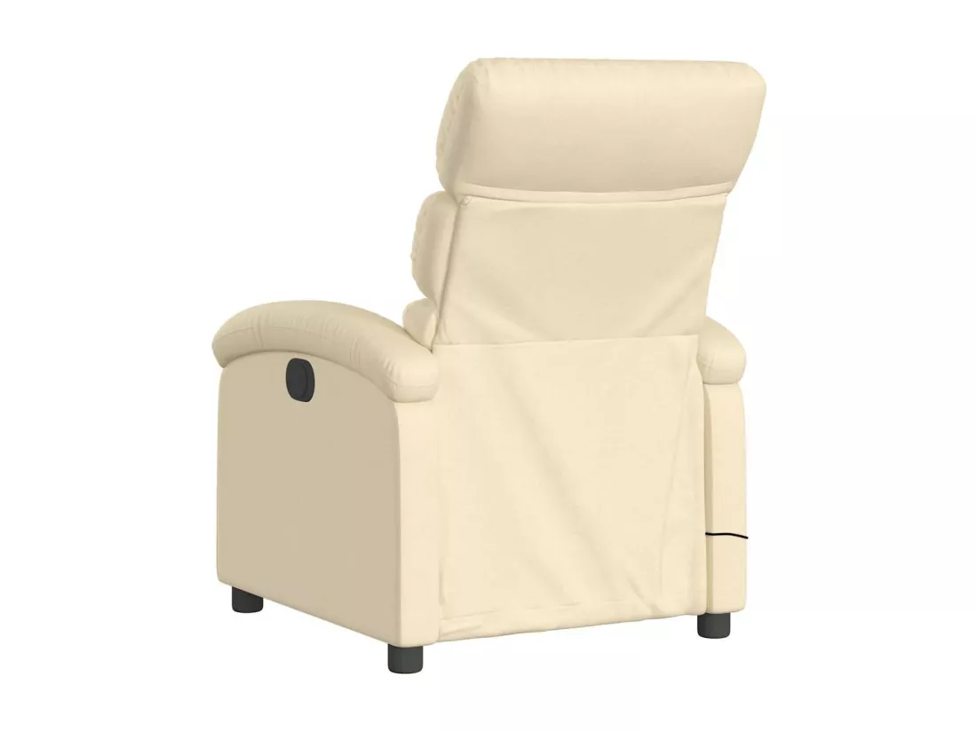Fauteuil de massage inclinable Crème Tissu