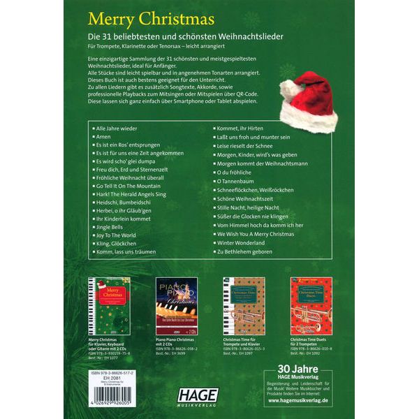 Hage Musikverlag Merry Christmas (Bb-Instr.)