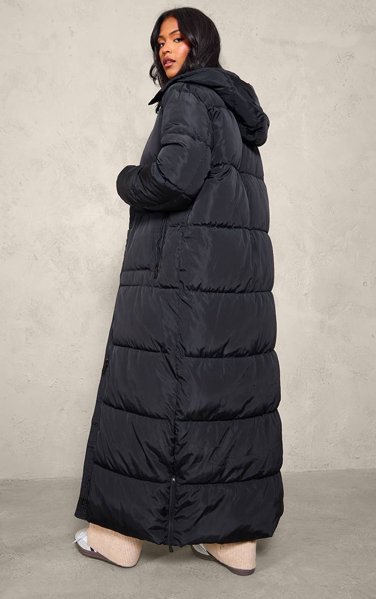Noir Manteau Doudoune Long Maxi À Casynthétiqueche Tall