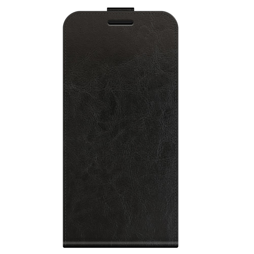 iPhone 13 Leder Tasche mit vertikaler Flip-Funktion - Schwarz