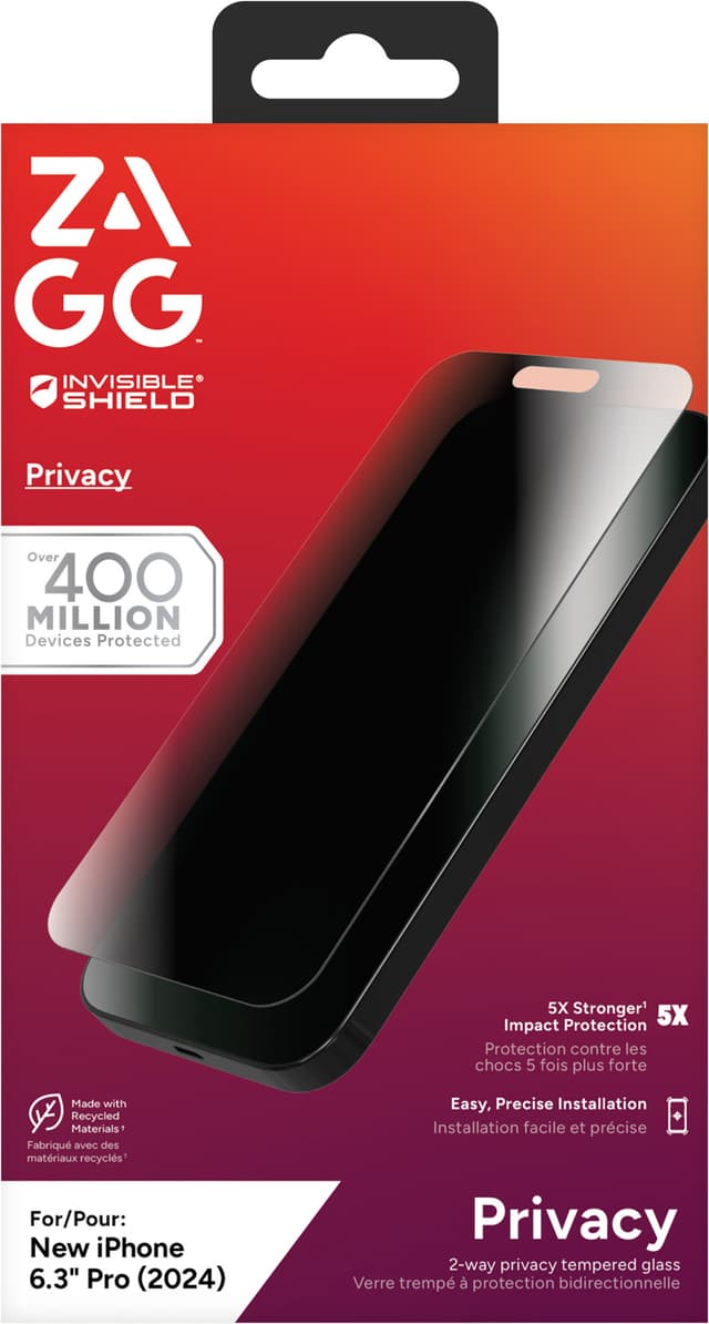 Zagg iPhone 16 Pro Glass Elite Privacy skærmbeskytter