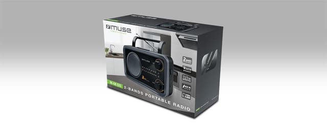 Muse 2-bånds bærbar radio M-06DS Grå, AUX in