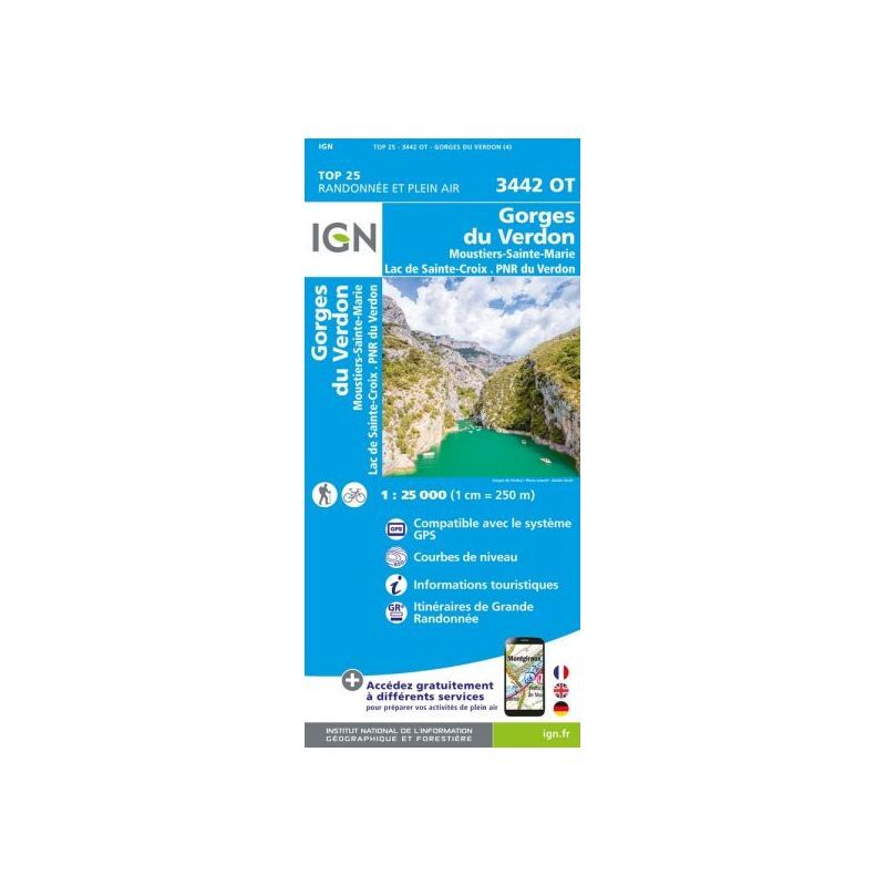Gorges Du Verdon / Moustiers - Carte topographique