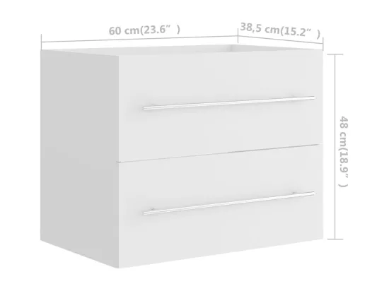 Armoire d'évier avec lavabo intégré Blanc Aggloméré