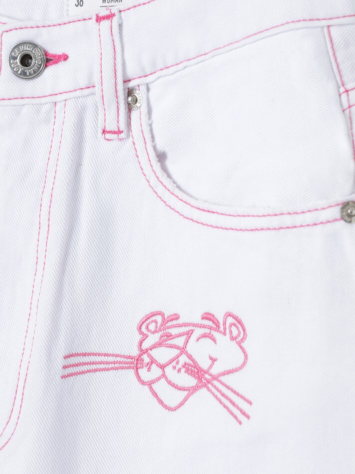 Bermuda jeans bordada The Pink Panther™MGM - Off White