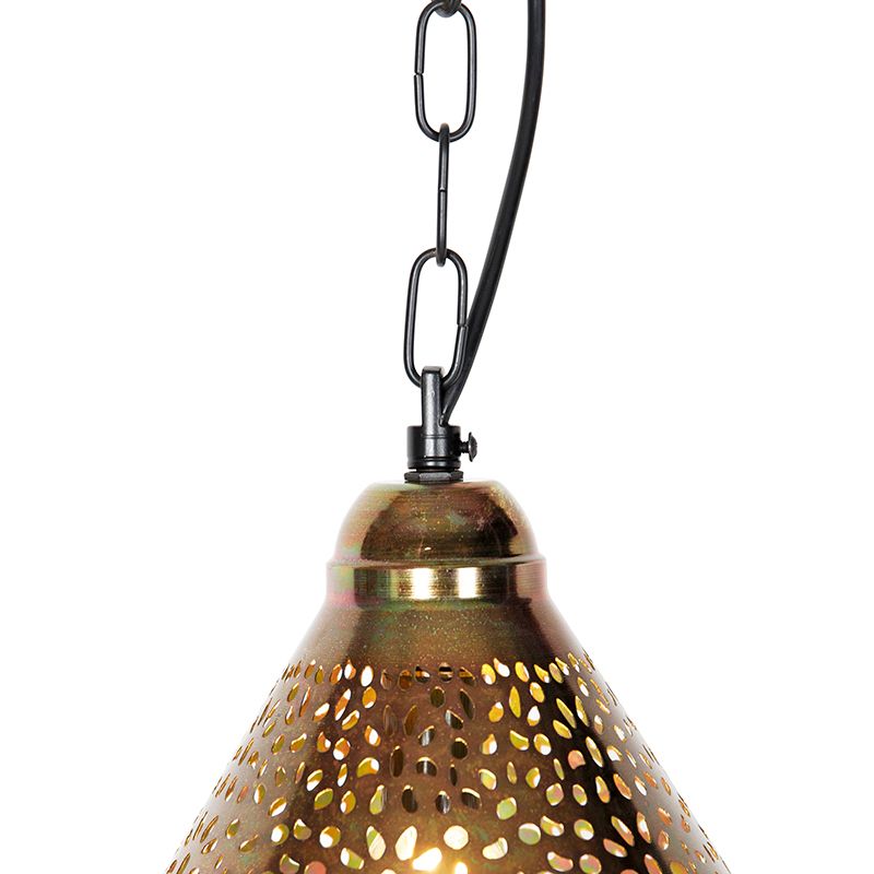 Oosterse hanglamp zwart met koper - Maru 5