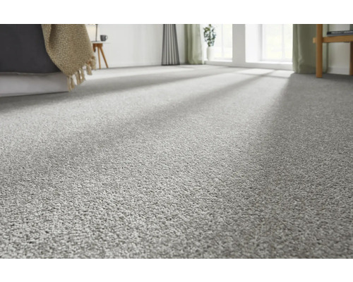 Velours tapijt Ines grijs 400 cm breed (per meter verkocht)