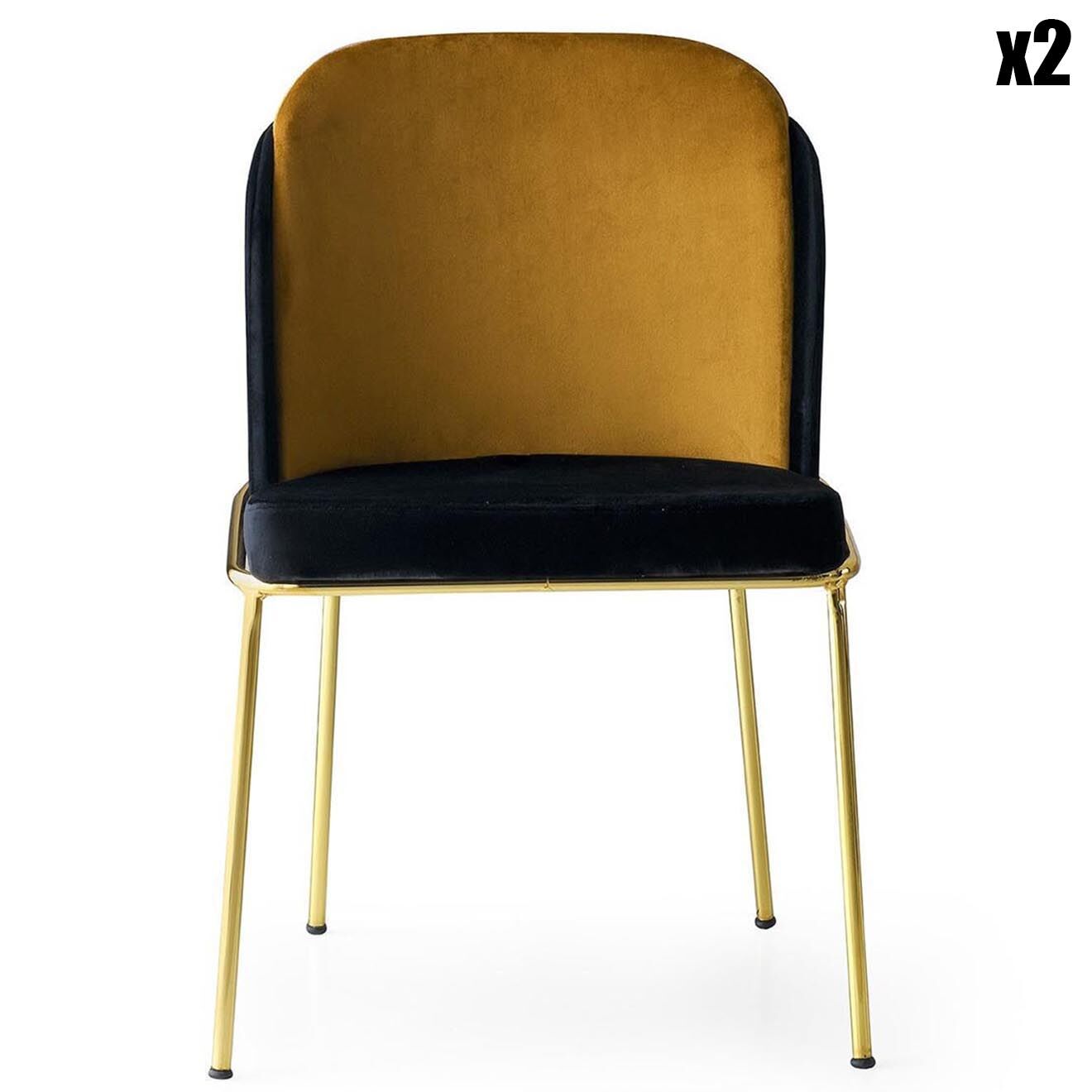 Homitis 2 Chaises Dore noir/doré - 54x86x55 cm