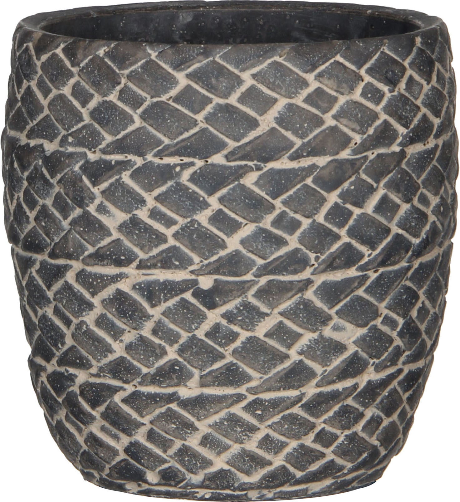 Mica Decorations bloempot Alma grijs D 14 H 14 cm