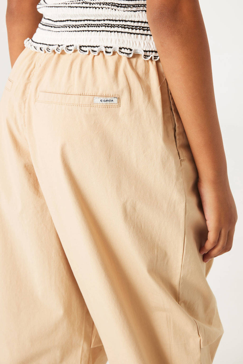 Garcia high waist loose fit broek beige