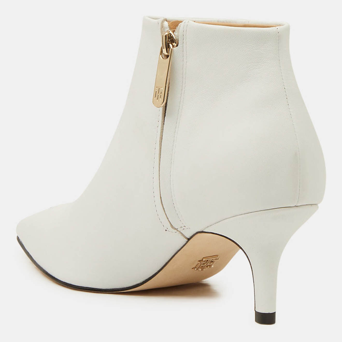 Tommy Hilfiger Bottines en Cuir à talon Elevated blanches - Talon 7 cm