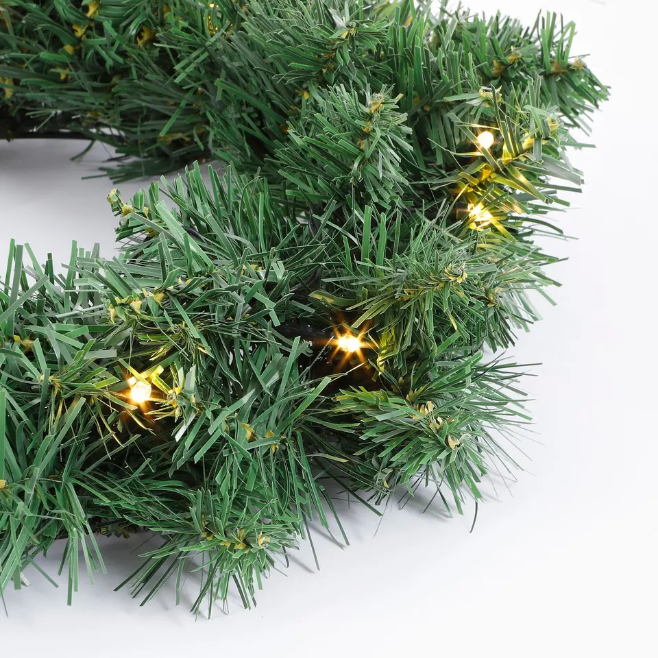 Black Box Trees Norton Kerstkrans met LED Ø60 cm Groen