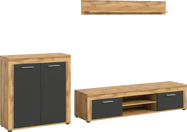 INOSIGN Wohnwand »Aosta, Breite 255cm, bestehend aus Highboard, Lowboard, Wandboard« 3 Stk. tlg.
